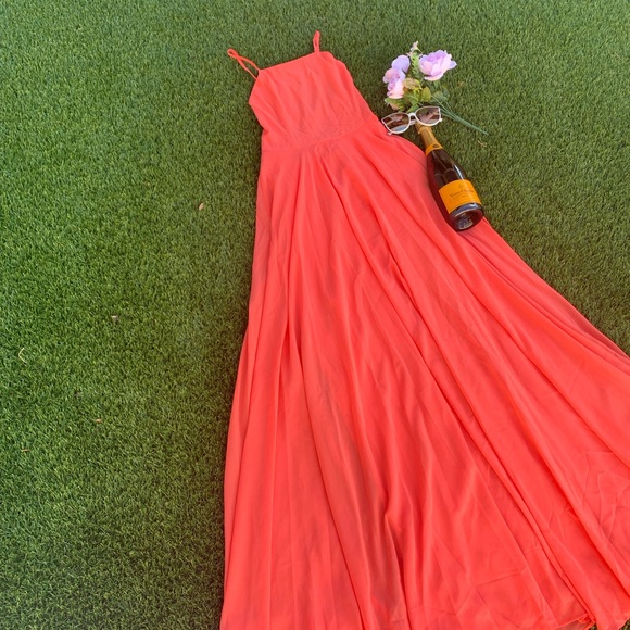 💅🏻NWT!💅🏻 “Emma Flowy Maxi Dress” in CORAL. Sz L. Wedding! Prom! Gala! - Picture 9 of 13